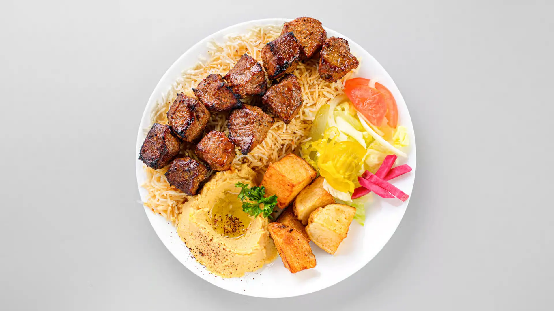 Delicious Beef Tikka Platter at Kabob City in Calgary, AB