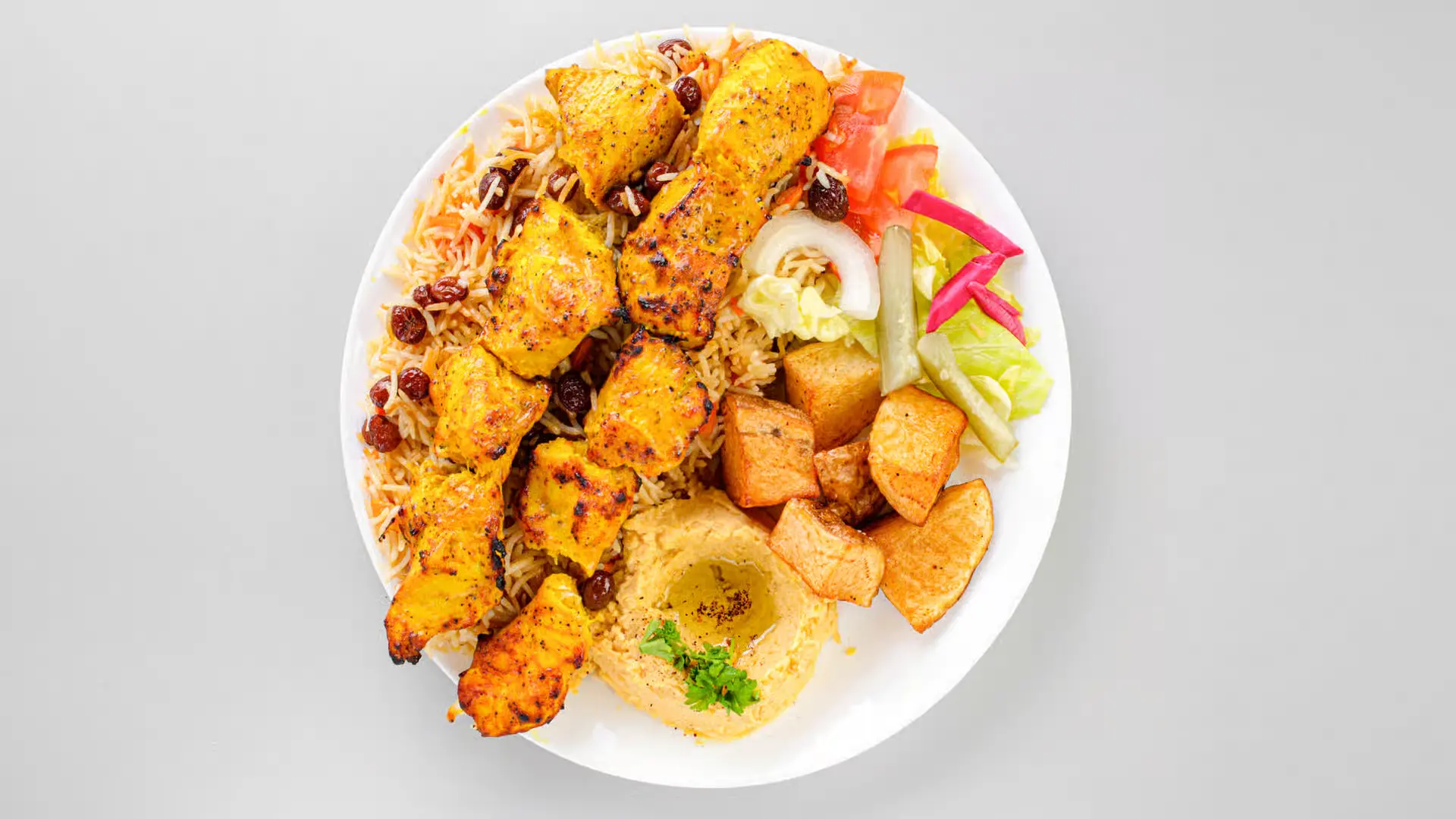 Delicious Chicken Tikka Platter at Kabob City in Calgary, AB